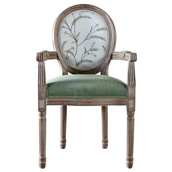 

European style retro old solid wood dining chair fashion restaurant hotel diffuse cafe new Chinese Nordic designer chair