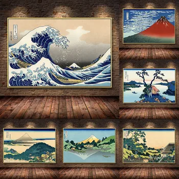 

Katsushika Hokusai Great Wave Off Kanagawa Oil Painting on Canvas Posters and Prints Cuadros Wall Art Pictures For Living Room