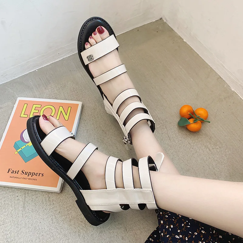 

Sandals Women's 2019 New Style Summer Europe And America Roman Style Fashion Casual A- line with Mid-top Flat Sandal Boots
