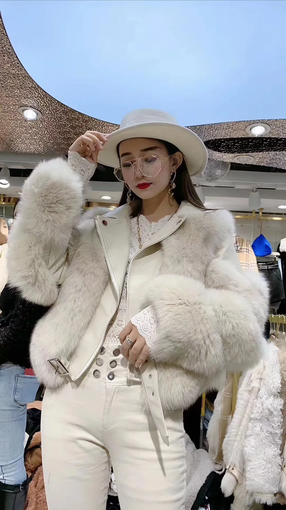 ZDFURS* Новое Поступление Женское зимнее плотное меховое пальто натуральный Лисий мех жилет высокое качество Лисий жилет меховой жилет