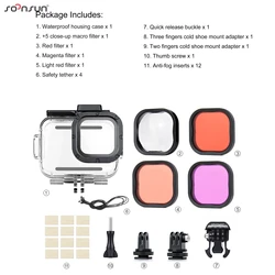 Enhanced Waterproof Housing Case with Dual Cold Shoe Slots - Protective Underwater Diving Case - Housing and Filter