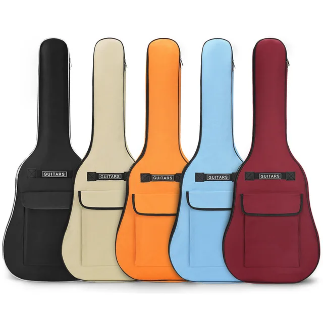 40/41 Inch Oxford Fabric Acoustic Guitar Gig Bag Waterproof Backpack 5mm Cotton Double Shoulder Straps Padded Soft Case