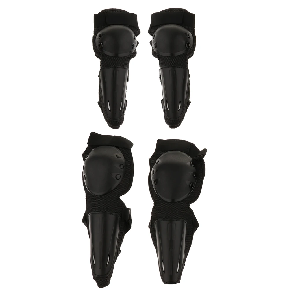 4pcs Adult Knee/Shin Elbow Guard Pads For Motocross Motorcycle Racing Cars