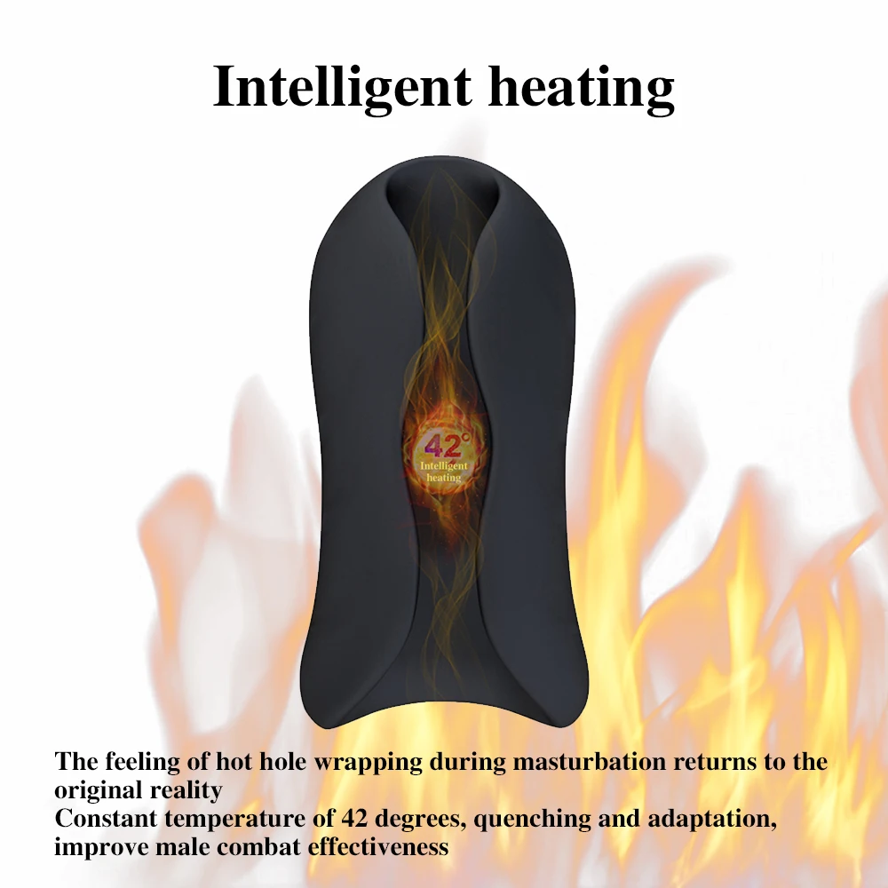 Smart Heating Masturbation Cup 10 Frequency Silicone Penis Extender Glans Exerciser Massage Penis Sex Toys For Men Masturbation