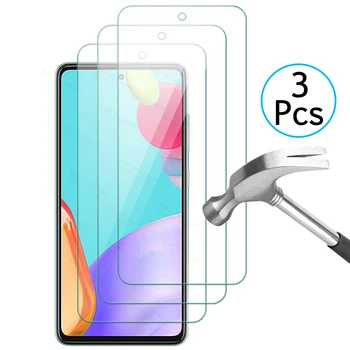 Protector de pantalla para Samsung, película de protección, cristal transparente, 3 unidades, para modelos Galaxy A52, 5G, A51, A50, A03S A22, A12, A32, A72, M12, M22, M32