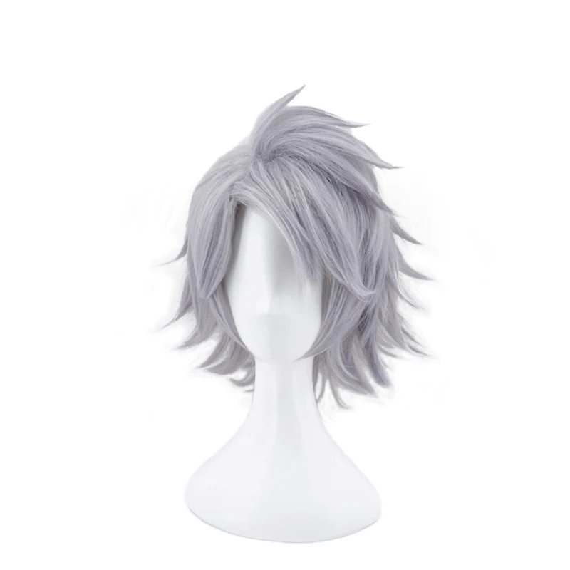 

My Hero Academia Tetsutetsu Tetsutetsu Cosplay Wig Boku No Hero Academia Silver Grey Short Synthetic Hair Wigs Pelucas + Wig Cap