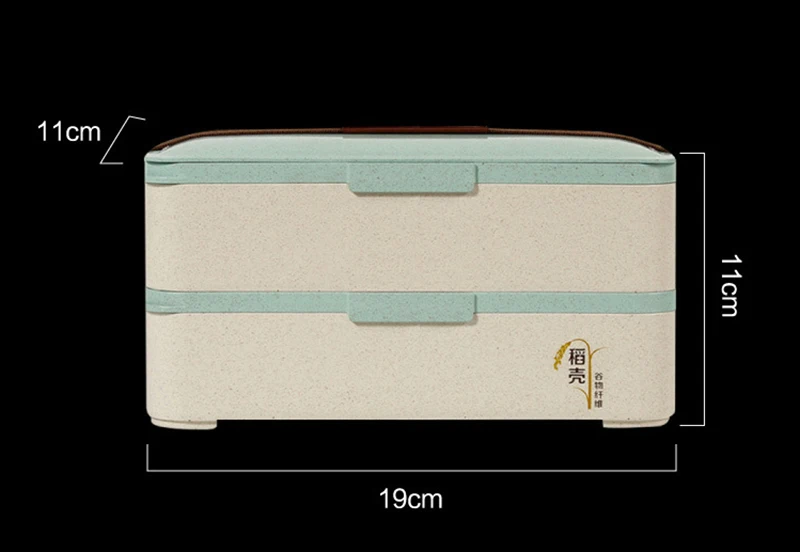 Ланч-бокс для микроволновки 2 слоя японский рис Husk Bento Box для хранения пищевых контейнеров портативный для школы и пикника 1100 мл