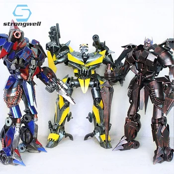 

Strongwell American Pure Car Robot Statue Metal Robots Sculpture Bumblebee Megatron Terminator Multiple Home Decor Birthday Gift