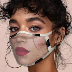 Reusable Mesh Transparent Face Mask For Deaf Washable Soft Deafs Mouth Mask  Pm2.5 Mouth Shields Pollution Cover Face Masks