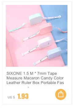 SIXONE 1,5 м * 7 мм клейкие ленты мера Макарон карамельный цвет метр для кожи коробка портативный модные дизайн школьные принадлежности