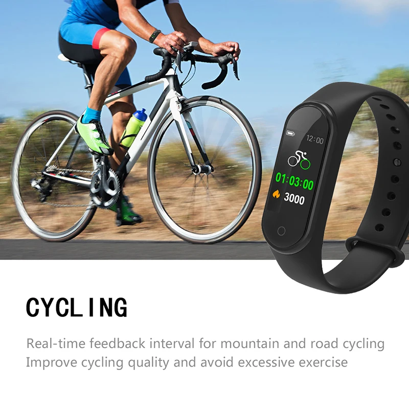  Smart Band 4 IP67 Waterproof 5 Colors Smart Band Screen Bracelet Heart Rate Fitness Music Bluetooth - 4000036394653