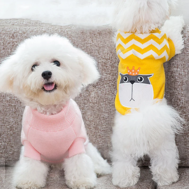 

Dog Clothes Autumn Winter Clother for Small Medium Large Dog Cat Sweater Teddy Knitting Clothes for Pet Products