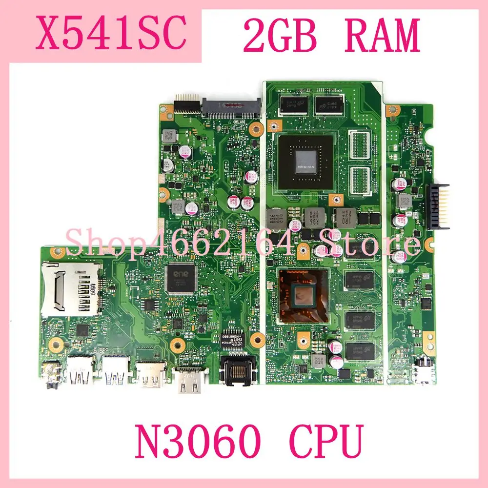 

X541SC N3060 CPU 2GB RAM mainboard REV 2.0 For ASUS X541S X541SC laptop motherboard 90NB0C10-R00010 Free Shipping