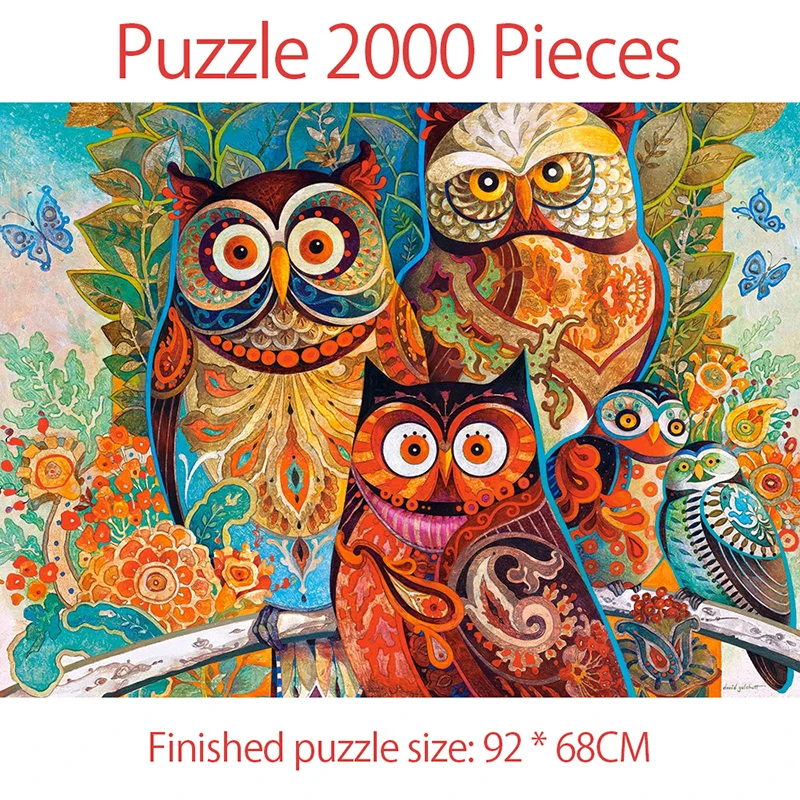 

Puzzle 2000 Pieces Adult Jigsaw Puzzle Owl Family Color Abstract Painting Puzzle for Children Educational Toy Gift 2000 puzzles