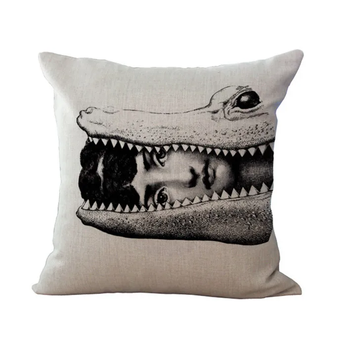 Винтажный чехол для подушки rosenthal Piero fornasetti, красивый чехол для подушки с рисунком лица из хлопка и льна, чехол для подушки для автомобиля, офиса, дивана, декоративная подушка, чехол для дома - Цвет: D