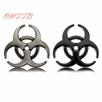 

3D Metal Biohazard Car Emblem Car Stickers Decoration BIOLOGICAL HAZARD Decals Accessories Car Styling