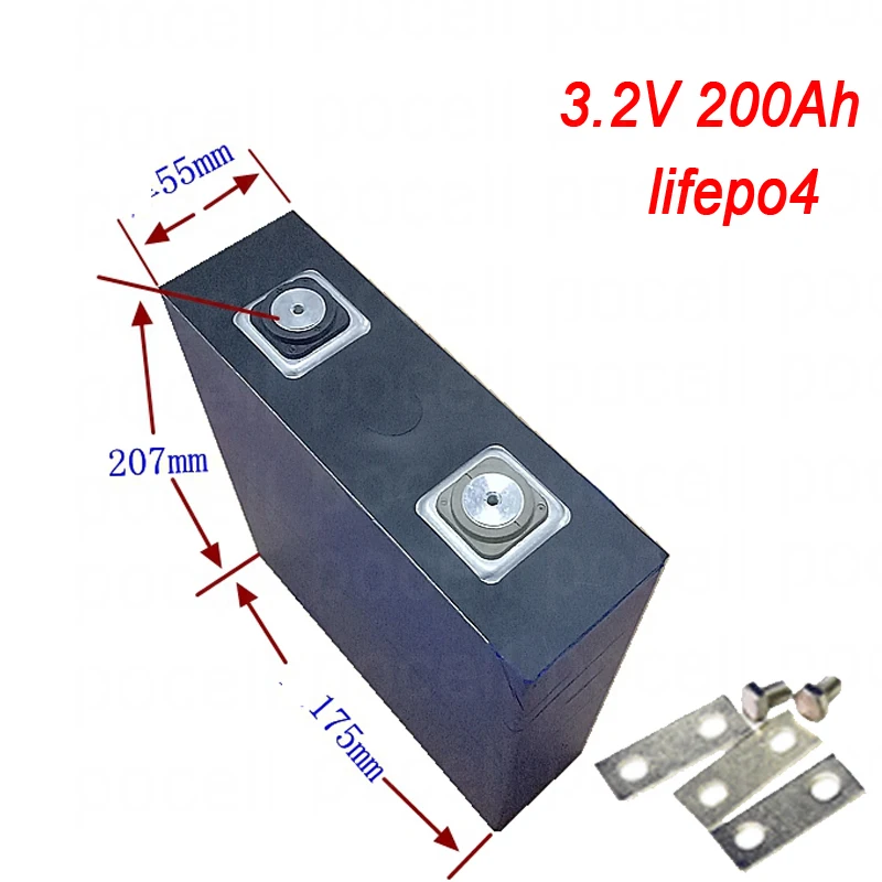 

16 шт. lifepo4 3,2 v 200Ah литиевая батарея литий-железо-фосфатных аккумуляторов для diy 24v 12V 200Ah инвертор домашнего обихода Электрический материалы AGV