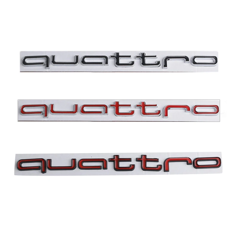 Автомобильный значок на багажник для Audi Quattro Logo A3 A5 A6 A4 A1 A2 B8 B4 B3 B6 B5 B2 B7 Q5 Q3 Q2 S3 S5 S6 RS3