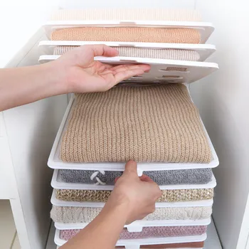 

10 Pcs/Set New Folding Board Simple Clothes Folder Wardrobe Finishing Home Shirt Underwear Storage Rack Folding Clothes Artifact