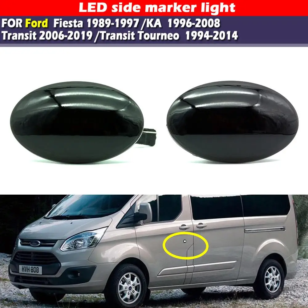 Для Ford Fiesta для KA Transit белый Янтарный светодиодный указатель Поворота Боковой