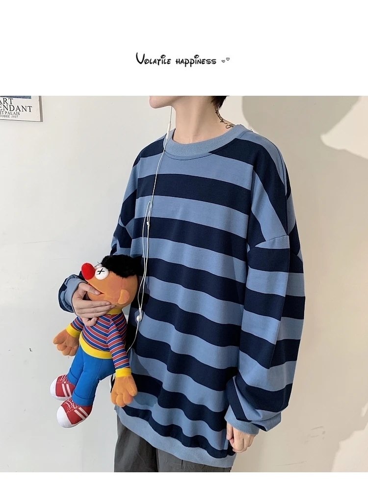 Men's 13 Color Full High-quality Coats Stripe Printing Hoodies Mens Cotton Clothes Pullover Casual Loose Sweatshirts Size M-5XL