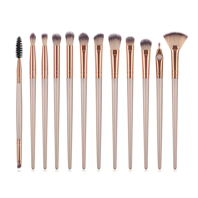 SinSo Makeup Brushes Set Professional 12PCS Eye Shadow Eyebrow Makeup Brush Kit Foundation Powder Blending Cosmetic Brush Tool - Handle Color: 12pcs Brush 01