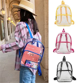 

2019 New Transparent Backpack plecak Women Transparent Versatile Sequins Fashion Multi-purpose Student Bag Backpack mochilas #C8