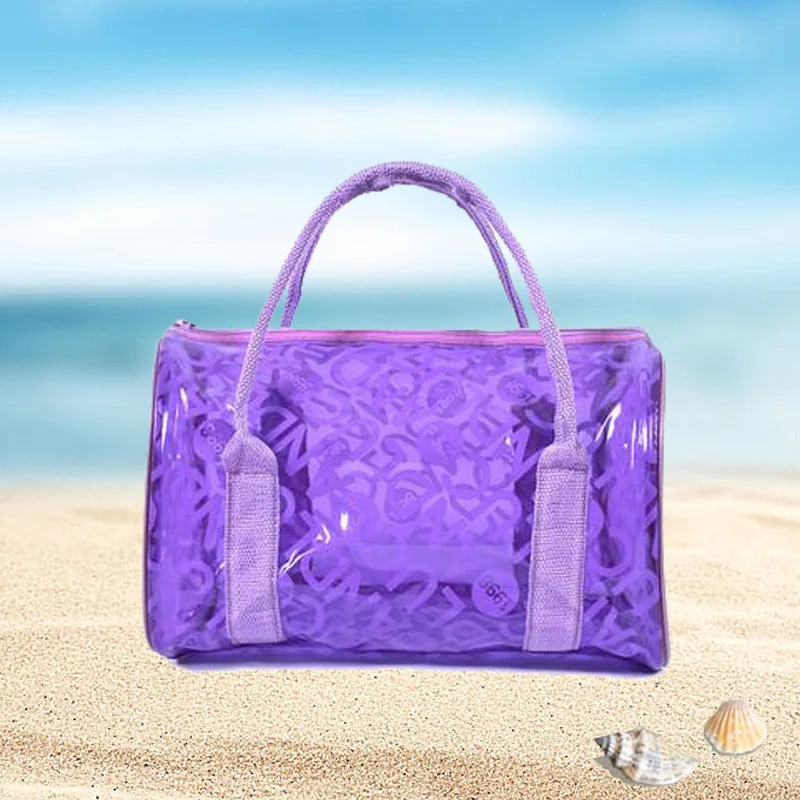 

SEMAR Candy-Colored Swimming Bag Crystal Bag Extra-large Thick Handbag Monochrome Sports Outdoor Bag