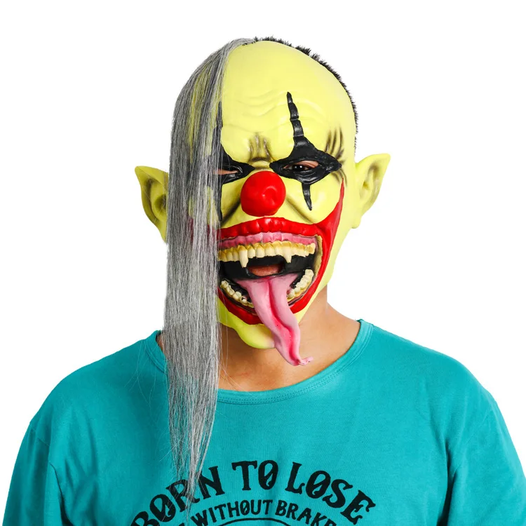 

Halloween Horror Green Surface Clown Mask Halloween Christmas Latex Mask Funny Horror Clown Mask