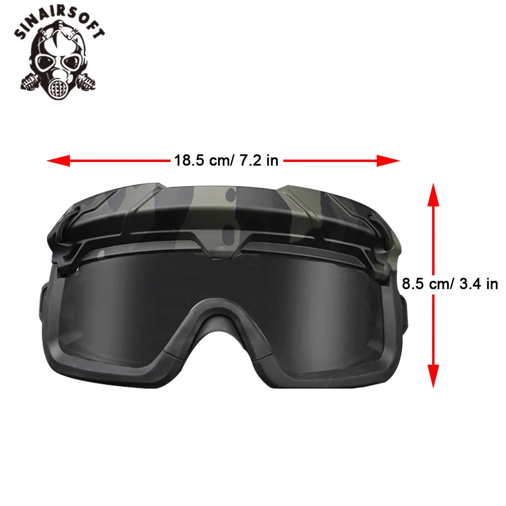SGOYH Ventola Raffreddamento di Versione Tactical Airsoft Paintball Occhiali Regolatore Occhiali protettivi per Snowboard Sci Caccia Tiro Sport della Bici 