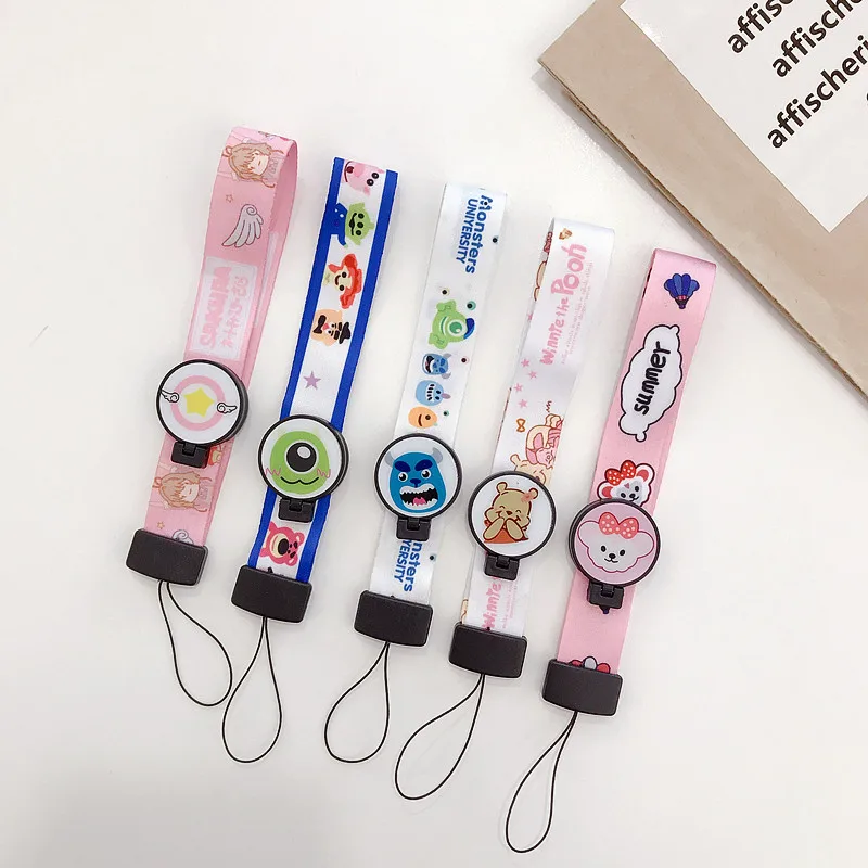 

TJHSZKL Cartoon lanyard bracket adjustable two-in-one mobile phone lanyard dual-use key ID card mobile phone USB bracket lanyard