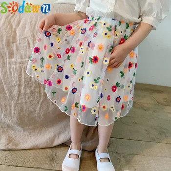 

Sodawn 2020 Summer New Korean Girls Embroidered Skirt Children Fairy Skirt