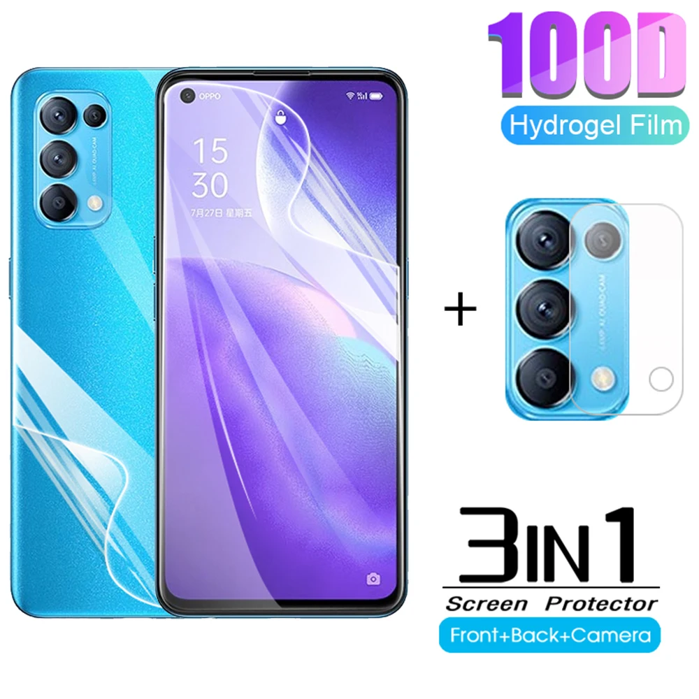3in1 Hydrogel Film For Oppo Reno5 4G 5G phones front Back protect film appo Ren o5 Reno 5 Camera Protector Not Glass | Мобильные