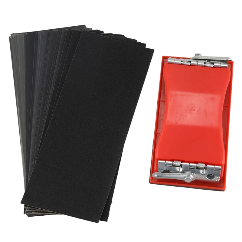 42 Pcs Dry and Wet Sandpaper Sponge Handle Sanding Sheets Sandpaper