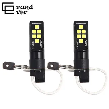 

2pcs Fog light 12V 15W 12 SMD 3030 Car Fog Lamp Bulb H1 H3 H7 H11 9005 Lamp For Running lights tail lights reversing lights