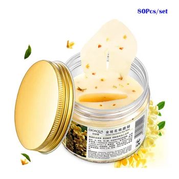 

80Pcs/set Gold Osmanthus Eye Mask Anti Wrinkle Dark Circles Moisturizing Eyelid Patch Smoothing Osmanthus Eye Mask Eye Care