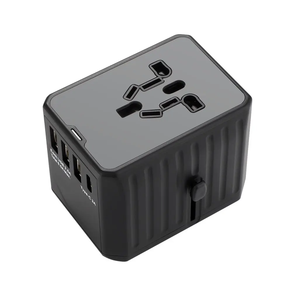 

1 Pcs Global Pass Conversion Plug Socket Large 6A Converter Plug Universal Travel Power Adapter Smart Power USB+TYPC Plugs 2020