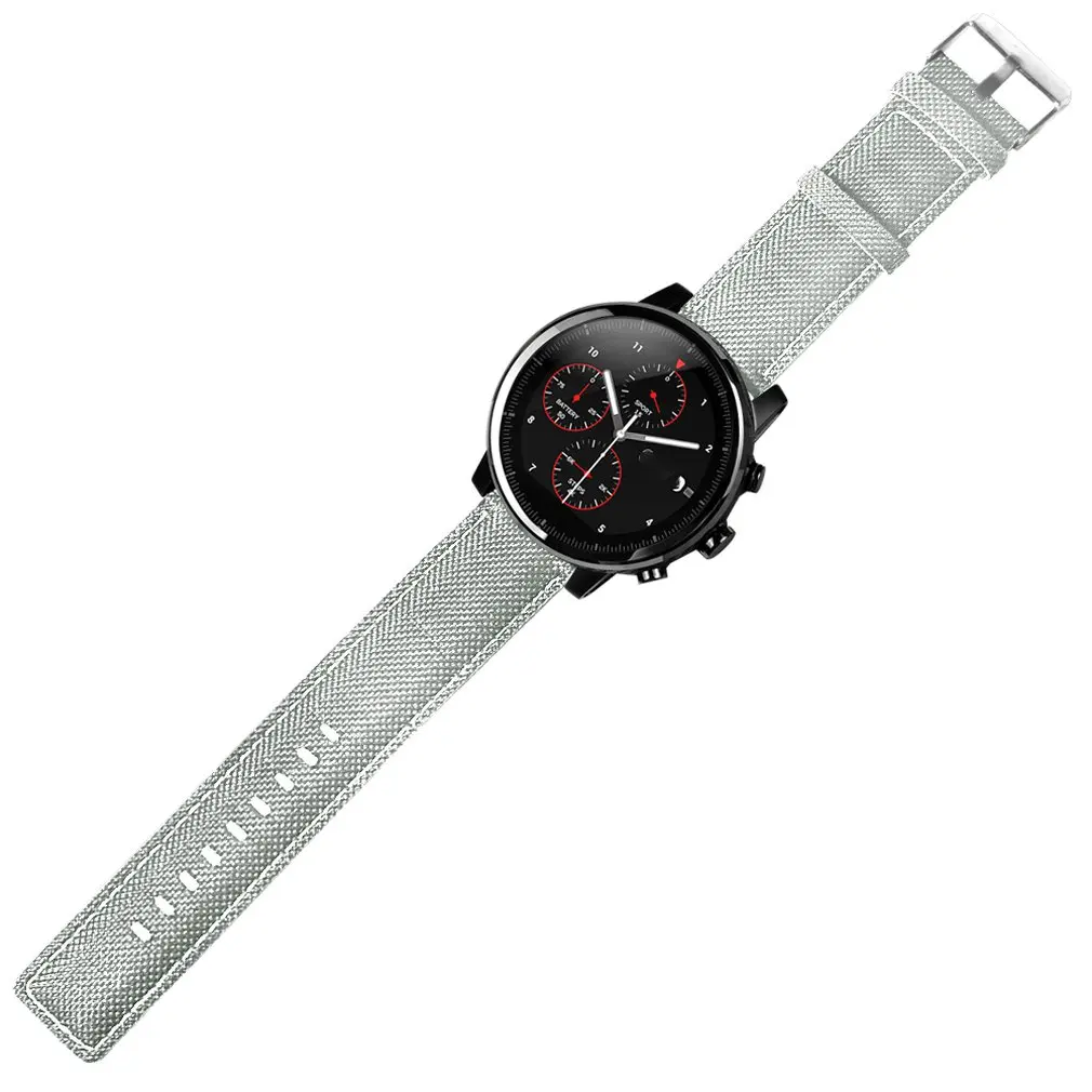 Для Wami Watch 2/2S Amazfit Stratos Холст+ кожаная Автомобильная линия плоский ремешок аксессуары для часов спортивные часы с силиконовым ремешком