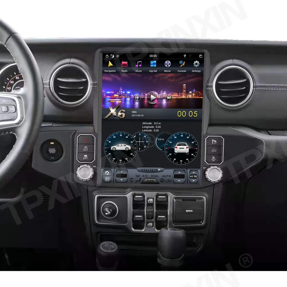 

Vertical screen Tesla style For Jeep Wrangler 2018-2021 Android Car Multimedia Radio GPS Navigation Stereo 2 din Headunit Player
