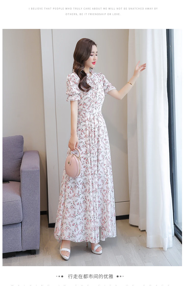 4XL בתוספת גודל קיץ בציר Boho חוף Midi שמלה אלגנטי פרחוני שיפון מקרית שמלה קיצית 2021 נשים Bodycon המפלגה מקסי Vestidos