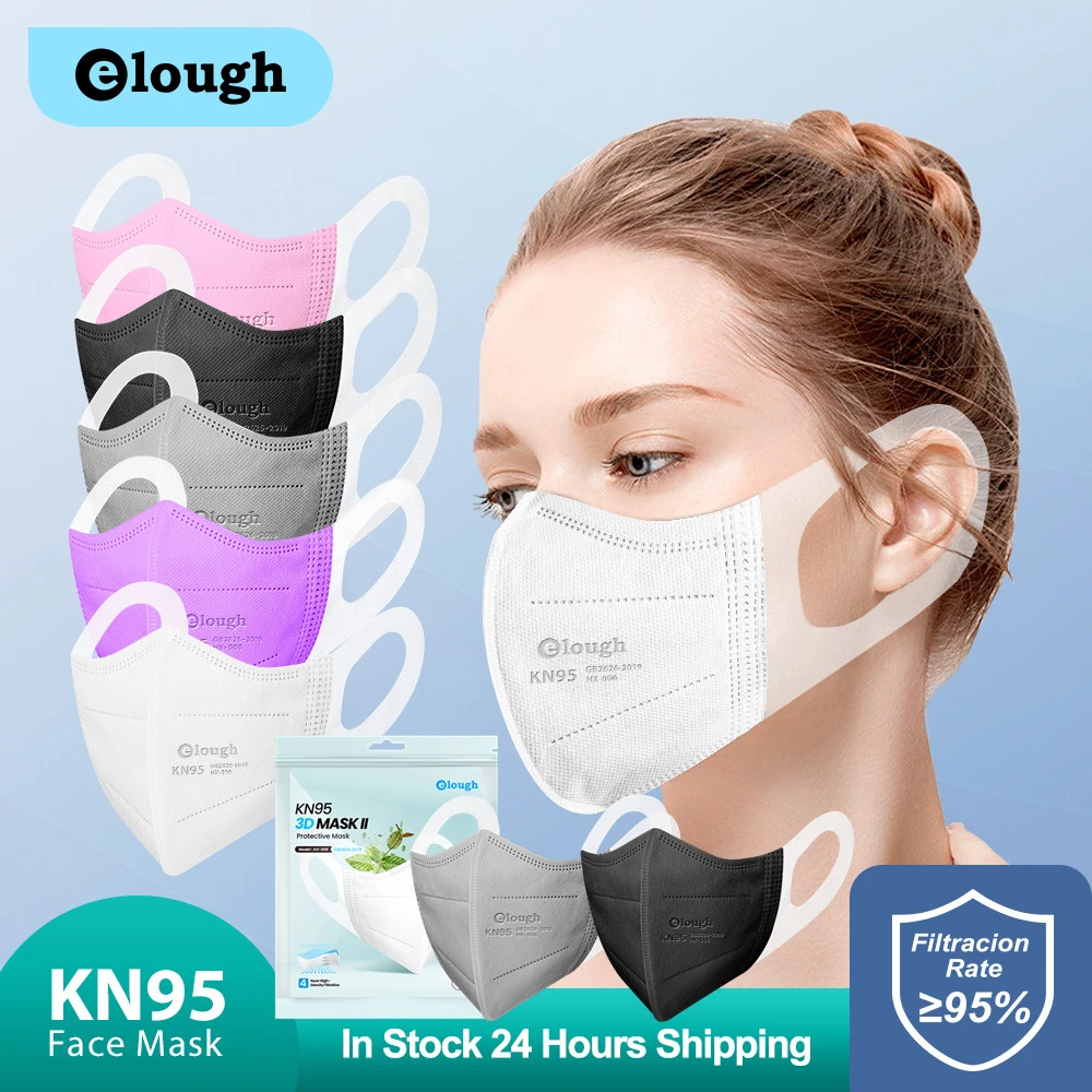 Elough ffp2 Mask fpp2 Approved Mask KN95 Face Mask Disposable White Black mascarillas