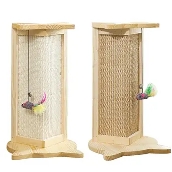 

Cat Wood Scratch Post Cat Multifunctional Scratcher Pad Kitten Scratching Sisal Mat Furniture Sofa Claw Furniture Protector Pads