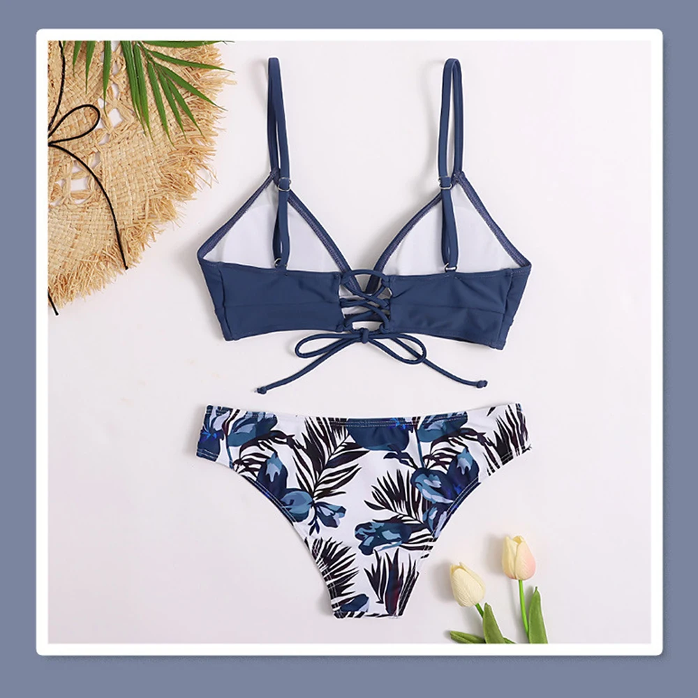 2021 New Bikini Suit Retro Swimsuit Two-Piece Lace-Up Female Push-Up Cute Summer | Спорт и развлечения