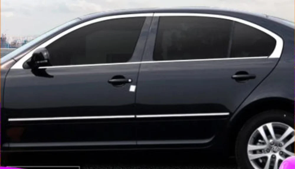Автомобильный Стайлинг, отделка окна автомобиля из нержавеющей стали для Skoda Octavia