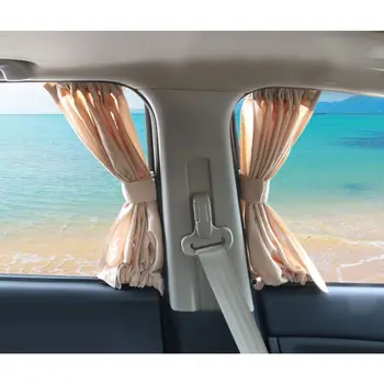 

2Pcs 50*39/50*47CM Car Side Window Sunshade Curtain Stretchable Aluminum Rail Auto Window Sun Visor With Elastic Cord Black