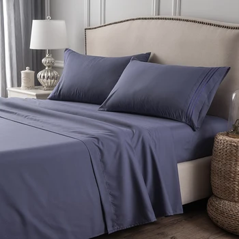 

High grade simple soft and comfortable four piece fitted sheet sheet solid color modern anti slip protective cover