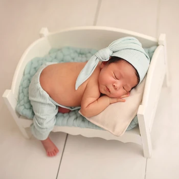 

Sewn Baby Sleeping Hat Romper Outfit Handmade Newborn Photography Clothes Outfit Props Baby Soft Romper Overall
