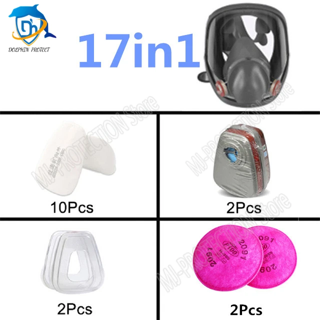 Respirator complet 2 în 1 - 7 în 1 6800 Costum de pulverizare pentru vopsire industrială Filtru de praf Mască de față completă