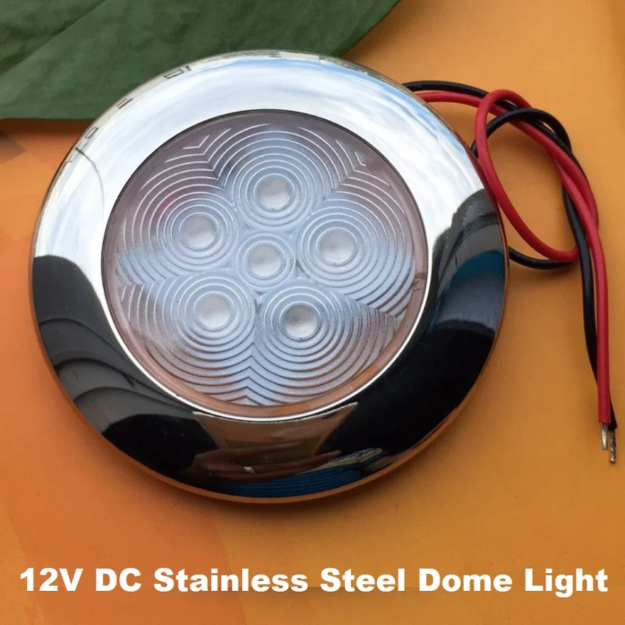 12V DC светодиодный купольный светильник из нержавеющей стали потолочный для RV Camper