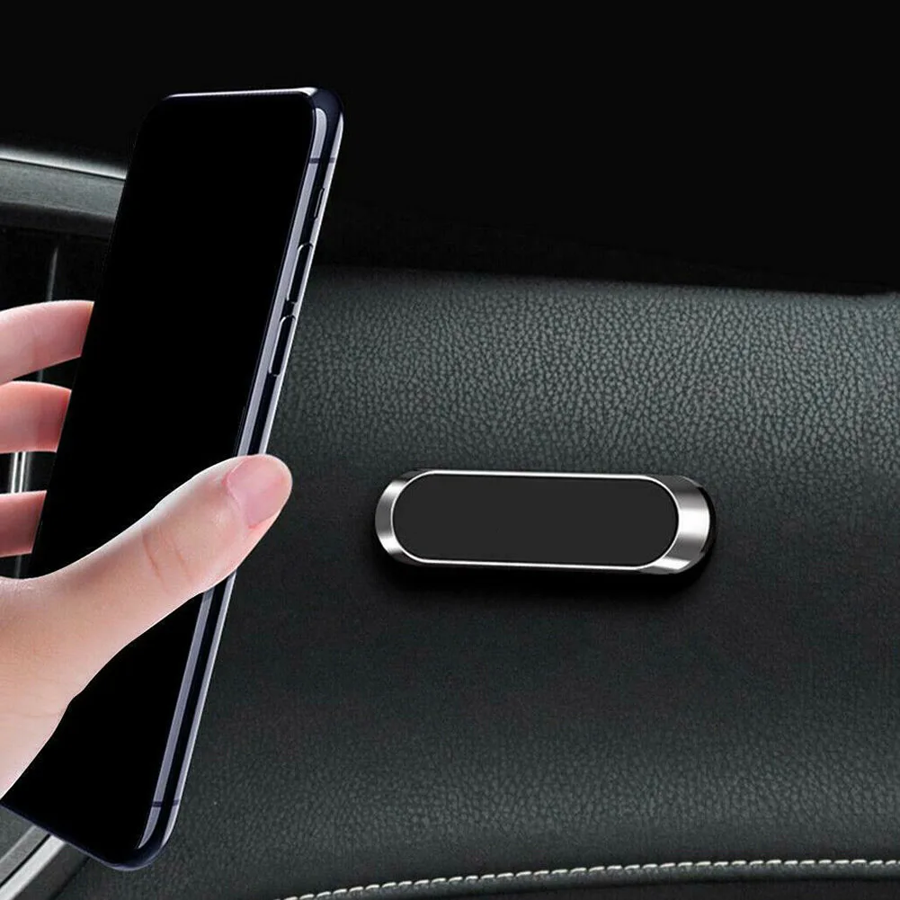 Ленточный Магнитный Автомобильный Кронштейн для мобильного телефона, вентиляционное отверстие для автомобиля, длинная планка, кронштейн, магнитное крепление для смартфона, подставка - Цвет: Black